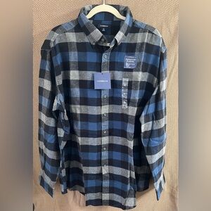 Croft & Barrow Blue and Black Casual Button Down Shirt